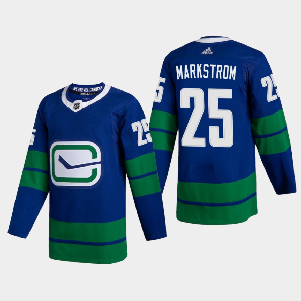 Vancouver Canucks #25 Jacob Markstrom Men Adidas 2020 Authentic Player Alternate Stitched NHL Jersey Blue->vancouver canucks->NHL Jersey